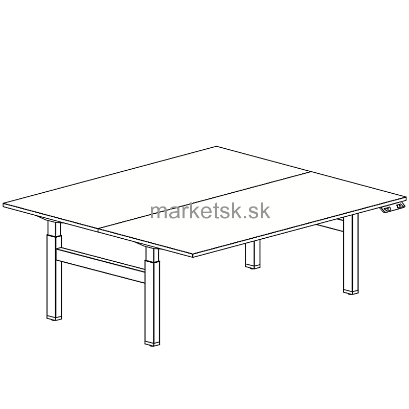 Elektricky nastaviteľný stôl DELTA DUO DX180 - 180 x 2x80 x 63-129 cm